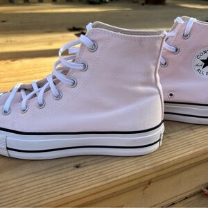 EUC! WOMENS CHUCK TAYLOR ALL STAR HIGH TOP PLATFORM SNEAKER pink size9
